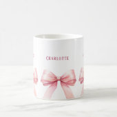 Pink bows scriptnaam koffiemok (Center)