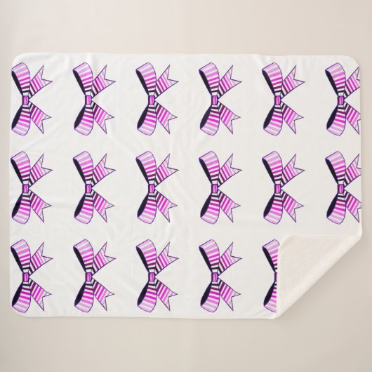 Pink Bows Sherpa Deken (Voorkant (horizontaal))
