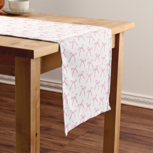 Pink Bows Table Runner Korte Tafelloper (Voorbeeld)