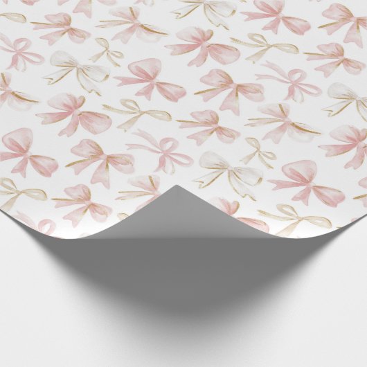 Pink Bows Verjaardag Cadeaupapier (Hoek)