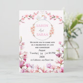 Pink Boy-Girl Baby Shower Invitation Kaart (Staand voorkant)