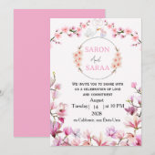 Pink Boy-Girl Baby Shower Invitation Kaart (Voorkant / Achterkant)