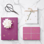 Pink Boysenberry Christmas Gold Snowflakes Inpakpapier Vel<br><div class="desc">Roze Boysenberry Christmas gouden sneeuwvlokken</div>