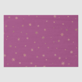 Pink Boysenberry Christmas Gold Snowflakes Tissuepapier