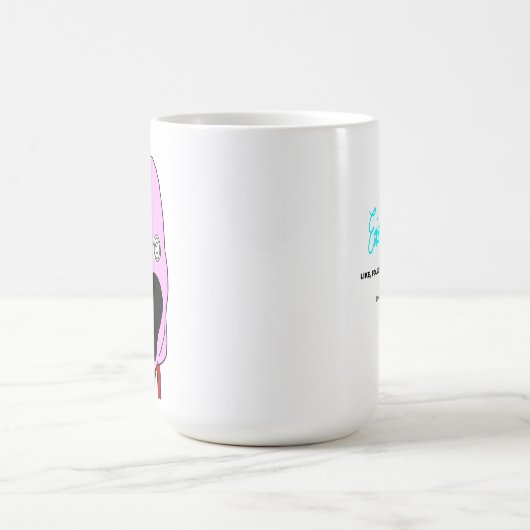 Pink brainwashed puppet pointing koffiemok (Center)