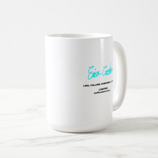 Pink brainwashed puppet pointing koffiemok (Voorkant rechts)