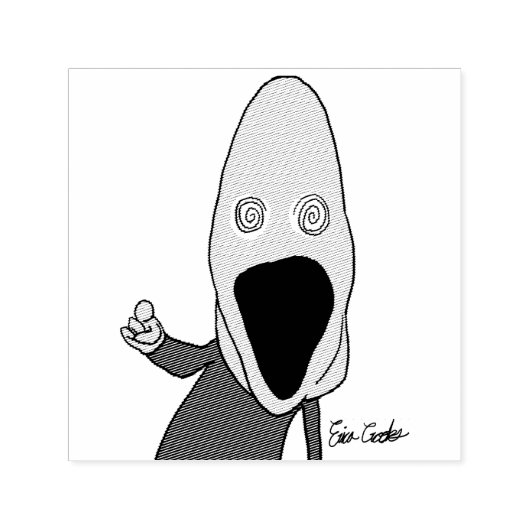 Pink brainwashed puppet pointing  zelfinktende stempel (Design)