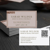 Pink Brand & Social Strategist Business Card Visitekaartje