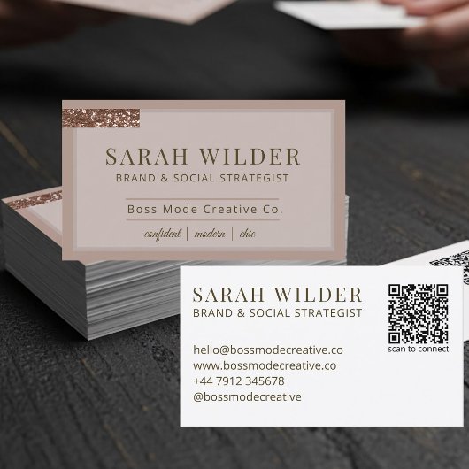 Pink Brand & Social Strategist Business Card Visitekaartje