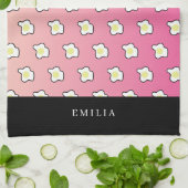 Pink Breakfast Fried Eggs Name Theedoek (Gevouwen)