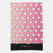 Pink Breakfast Fried Eggs Name Theedoek (Verticaal)