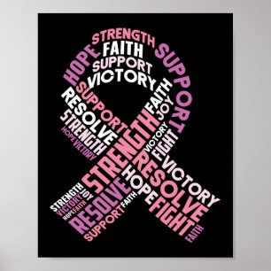 Pink Breast Cancer Ribbon Breast Cancer Bewustheid Poster