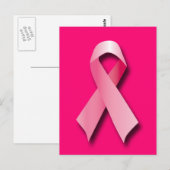 PINK BREAST CANCER RIBBON BRIEFKAART (Voorkant / Achterkant)