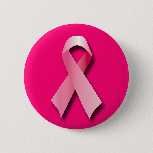 PINK BREAST CANCER RIBBON RONDE BUTTON 5,7 CM (Voorkant)