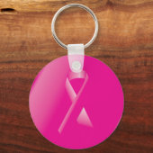 PINK BREAST CANCER SUPPORT RIBBON VEROORZAAKT VROU SLEUTELHANGER (Voorkant)