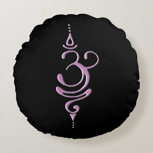 Pink Breathe  Rond Kussen (Voorkant)