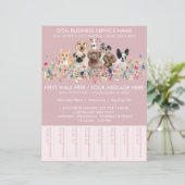 Pink Breeds Dog Walker Budget Tickets Flyer (Staand voorkant)