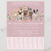 Pink Breeds Dog Walker Budget Tickets Flyer (Voorkant)