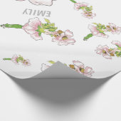 Pink Briar Roos Flower Floral Funny Cute Girl Cadeaupapier (Hoek)