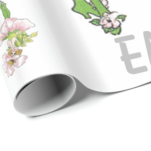 Pink Briar Roos Flower Floral Funny Cute Girl Cadeaupapier (Rol Hoek)