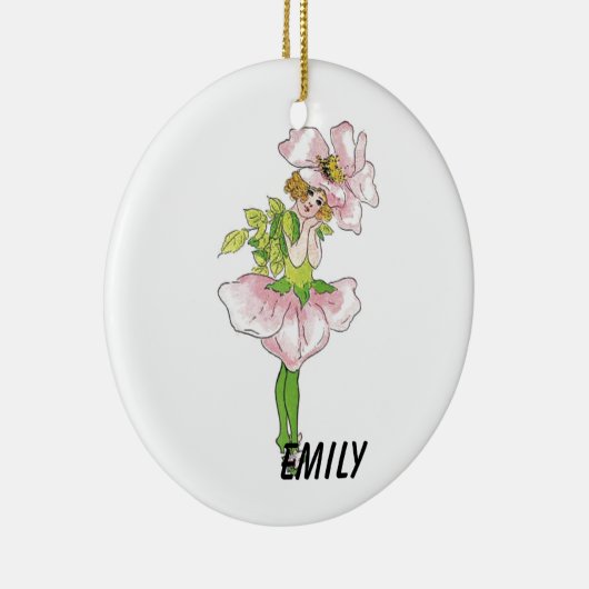 Pink Briar Roos Flower Floral Funny Cute Girl Keramisch Ornament (Rechts)