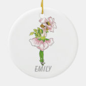 Pink Briar Roos Flower Floral Funny Cute Girl Keramisch Ornament (Achterkant)