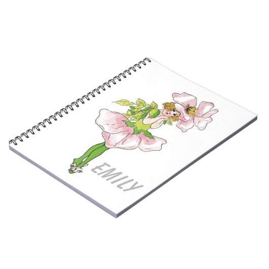 Pink Briar Roos Flower Floral Funny Cute Girl Notitieboek (Linkerzijde)
