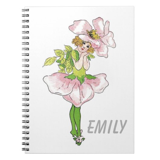 Pink Briar Roos Flower Floral Funny Cute Girl Notitieboek (Voorkant)