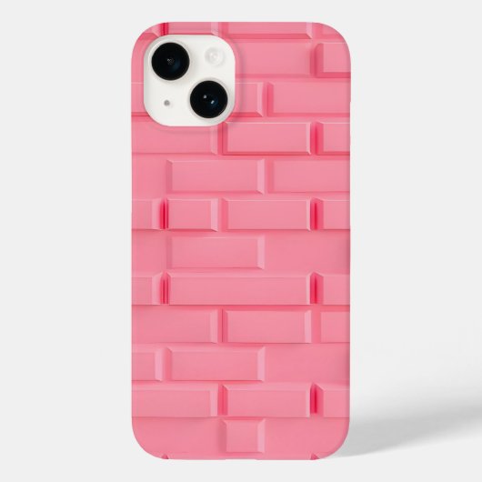 Pink Brick Wall iPhone Case Feminine Style (Achterkant)