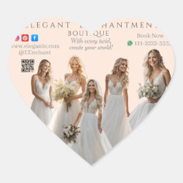 Pink Bridal Bliss Celebrate Love Happiness Wedding Hart Sticker