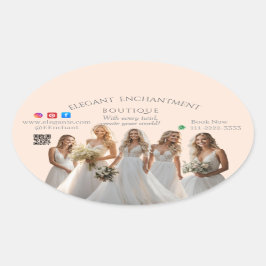Pink Bridal Bliss Celebrate Love Happiness Wedding Ovale Sticker