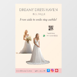 Pink Bridal Bliss Celebrate Love Happiness Wedding Raamsticker