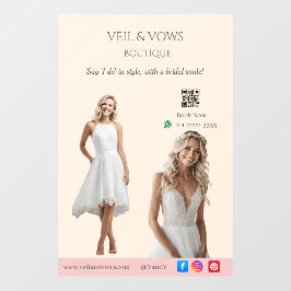 Pink Bridal Bliss Celebrate Love Happiness Wedding Raamsticker