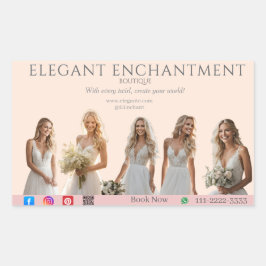 Pink Bridal Bliss Celebrate Love Happiness Wedding Rechthoekige Sticker