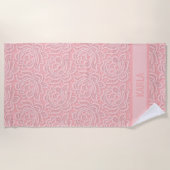 Pink Bridal Faux Lace Bachelorette Strandlaken (Voorkant)