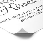 Pink Bridal Shower Guess Kisses Game Poster (Hoek)