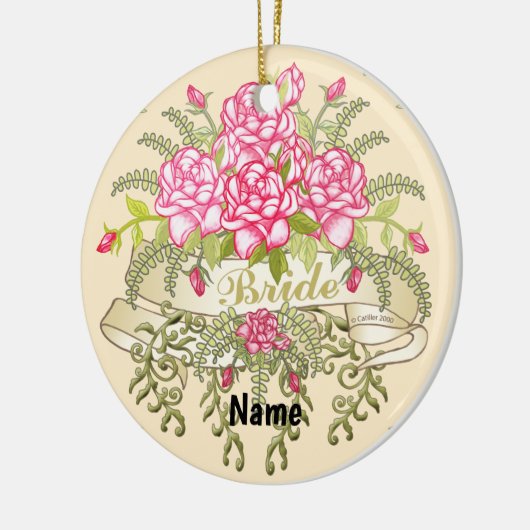 Pink Bride aangepaste bruiloft ornament (Links)