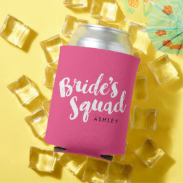 Pink Bride's Squad Gepersonaliseerde Bridal Party  Blikjeskoeler