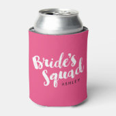 Pink Bride's Squad Gepersonaliseerde Bridal Party Blikjeskoeler (Blikje Voorkant)