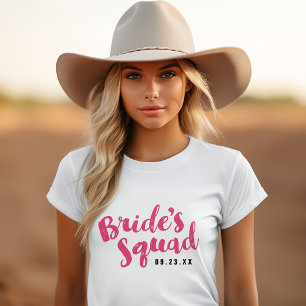 Pink Bride's Squad Gepersonaliseerde Bruids Party  T-shirt