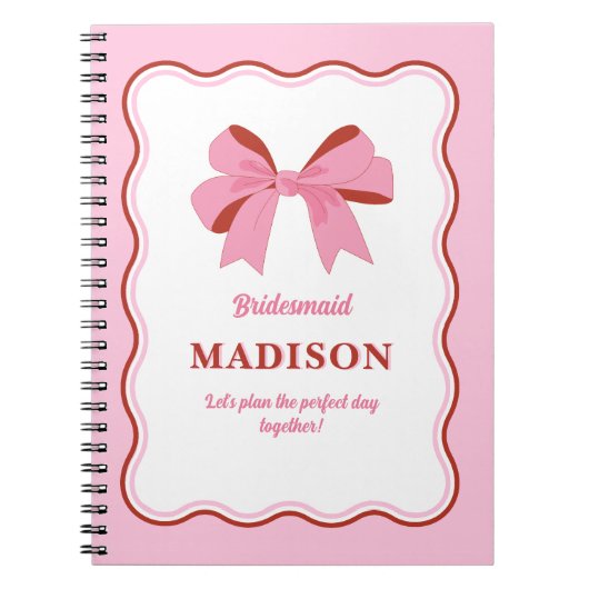Pink Bridesmaid Bachelorette Notitieboek (Voorkant)