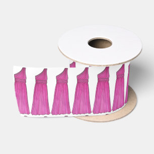 Pink Bridesmaid Dress Weddenschap Bridal Partij Satijnen Lint