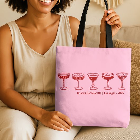 Pink Bridesmaid Espresso Martini Bachelorette  Tote Bag