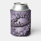 Pink Bridesmaid Script Lavender Can Cooler (Blikje Achterkant)