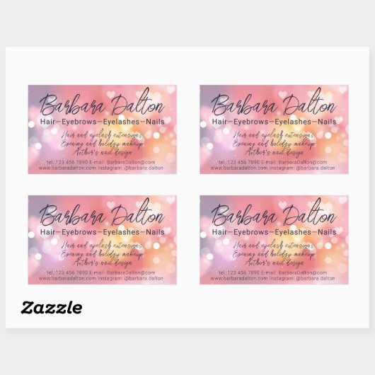 Pink Bright Bokeh Rechthoekige Sticker (Vel)