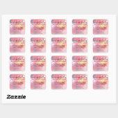 Pink Bright Bokeh Vierkante Sticker (Vel)