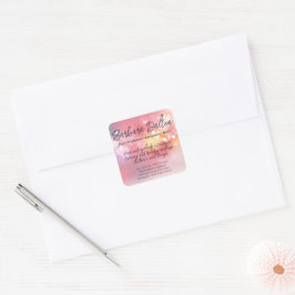 Pink Bright Bokeh Vierkante Sticker