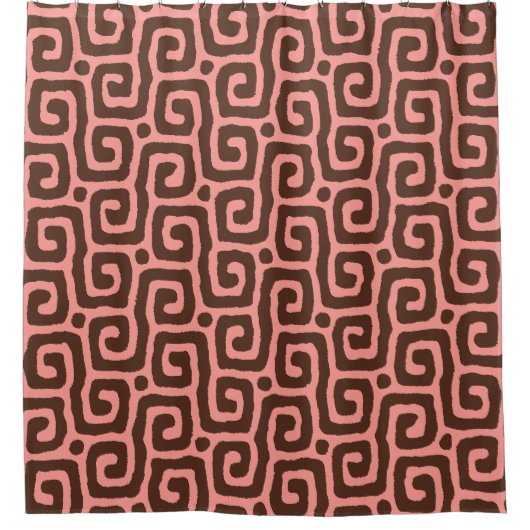  pink &brown Abstract pattern Douchegordijn (Voorkant)