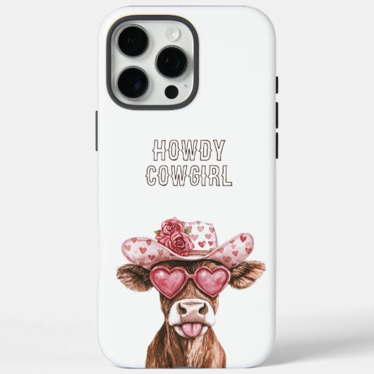 Pink Brown Cocoa Cow Hearts Cowgirl Case-Mate iPhone Case (Achterkant)