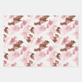 Pink Brown Cocoa Cow Print Hearts Birthday Inpakpapier Vel (Voorkant 2)